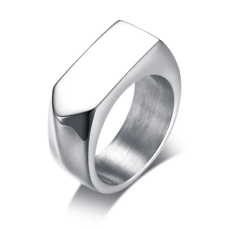 Flat-Top' Ring for Men Stainless Steel Male Jewellery West Band Style Jewelry