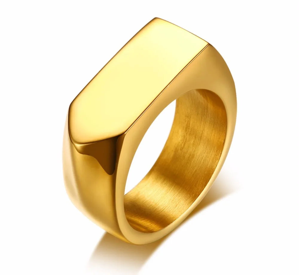 Flat-Top' Ring for Men Stainless Steel Male Jewellery West Band Style Jewelry